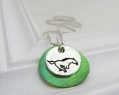 Mustang Necklace - Hand Stamped Silver with Shell Pendant on Etsy