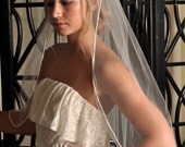 Bridal Veil, Satin Rattail Cord, 1mm Rattail Edge - White, Diamond White, or Ivory