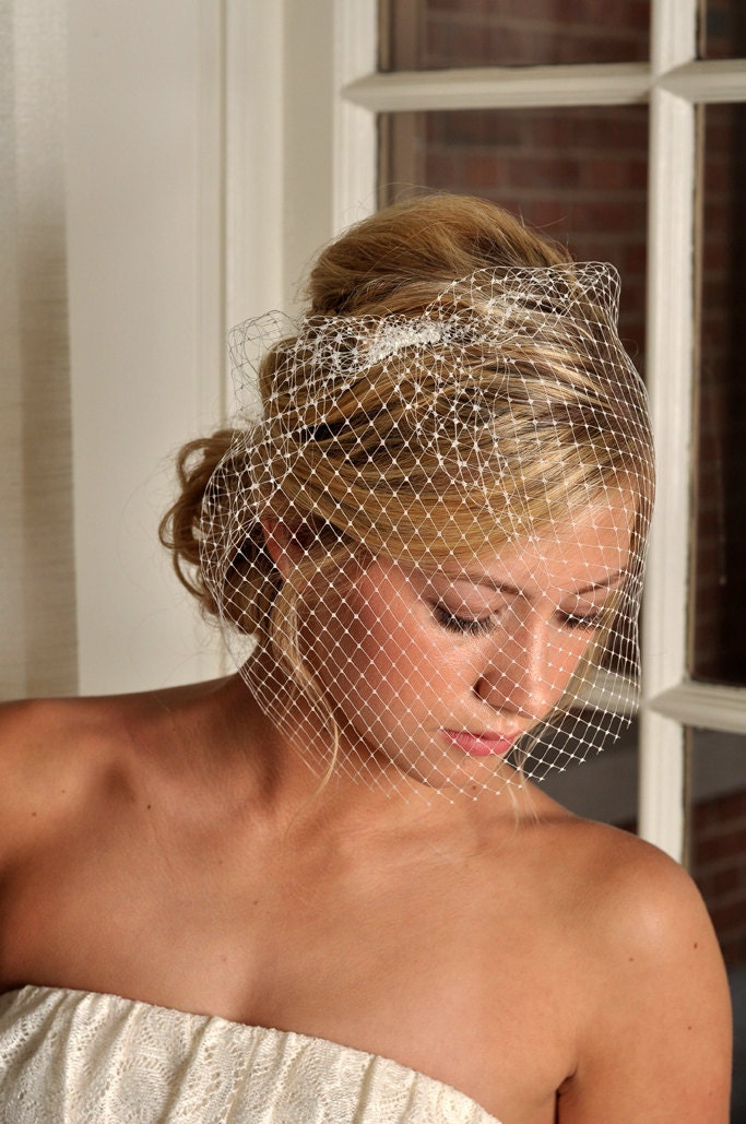 Birdcage Veil - Classic Russian Net Birdcage - Ivory, White or Black