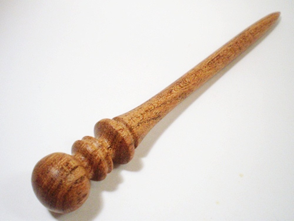 Mesquite Turned Hair Stick Wooden - No 11