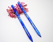 6 inches Hair Sticks - Blue Hawaii Acrylic - No 50