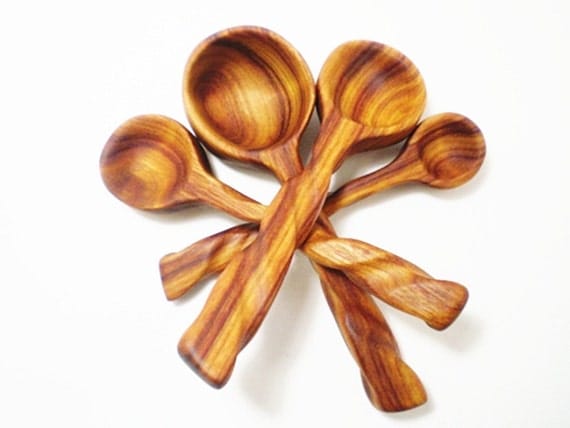 Wood Measuring Spoon Set - Tulipwood - Hand Carved - No 20