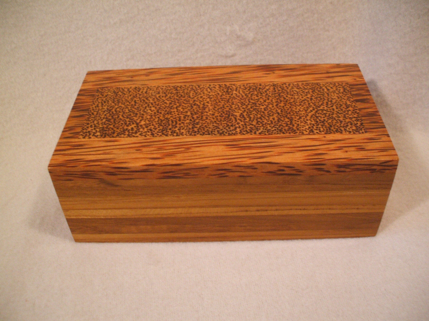Exotic Wood Red Palm Wood Trinket Keepsake Incense Box by segovis