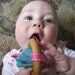 Wood Teething Ring, Natural Maple and Felted Wool