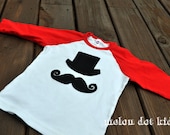 little man mustache and tophat tee or onesie