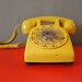 Vintage Yellow Rotary Dial Telephone
