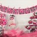 BABY SHOWER - Hot Pink & Zebra Banner with Footprints
