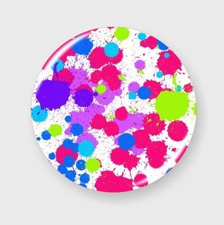 Paint Splatter Pin Back Button Badge
