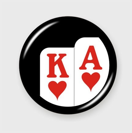 Pinback Button Ace of Hearts King of Hearts