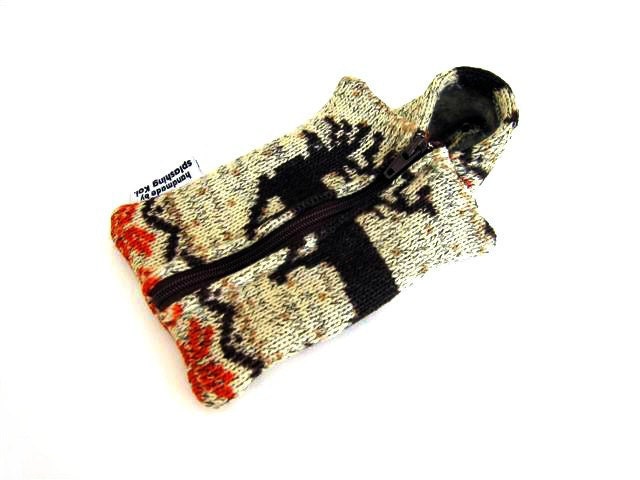iPhone 4 Case / iPod Case / iPhone 4 Fabric Case / iPhone Hoodie Case  (Cowichan, Winter Deer)