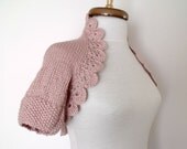 Light Pink Shrug With Flowers Brooch --Ready for shipping