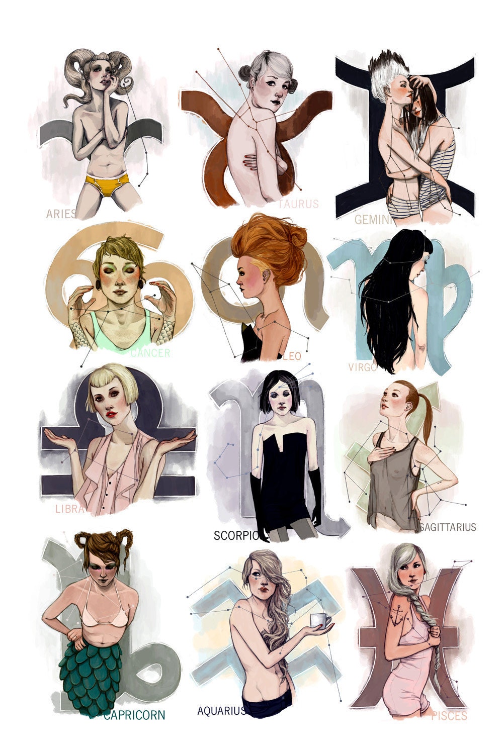 Leo - Lion // Zodiac Sign 8x10 Print