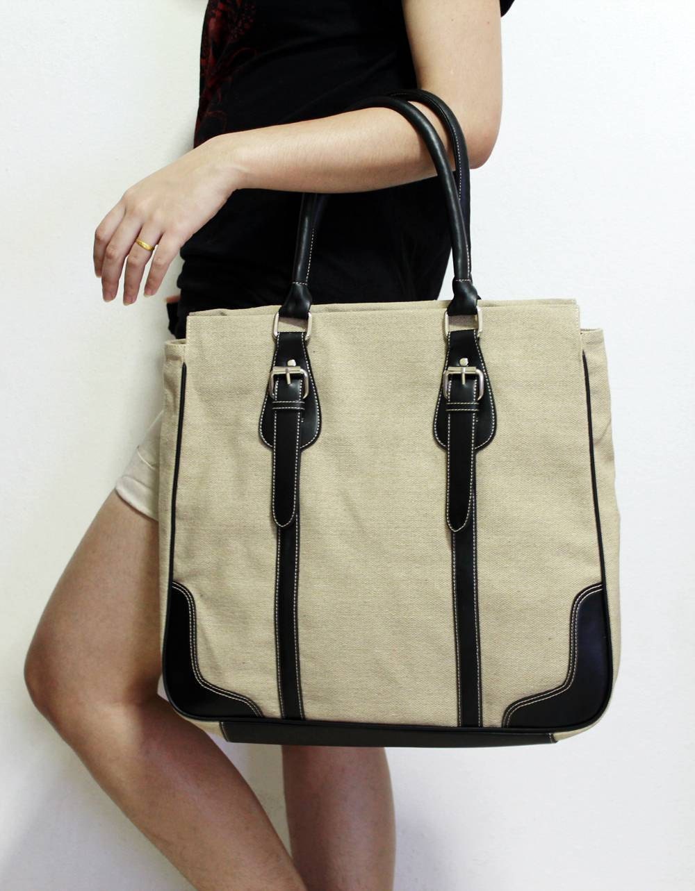 Brown Sackcloth Handbag