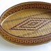 Vintage Tribal Tray Oval Wall Hanging Decorative Basket Woven Tray Diamond Geomtric Pattern Natural with Brown Weave