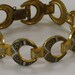Vintage Damascene Bracelet Geometric Circles and Squares with raised Scrolls Spanish Meditteranean Jewelry Fashion