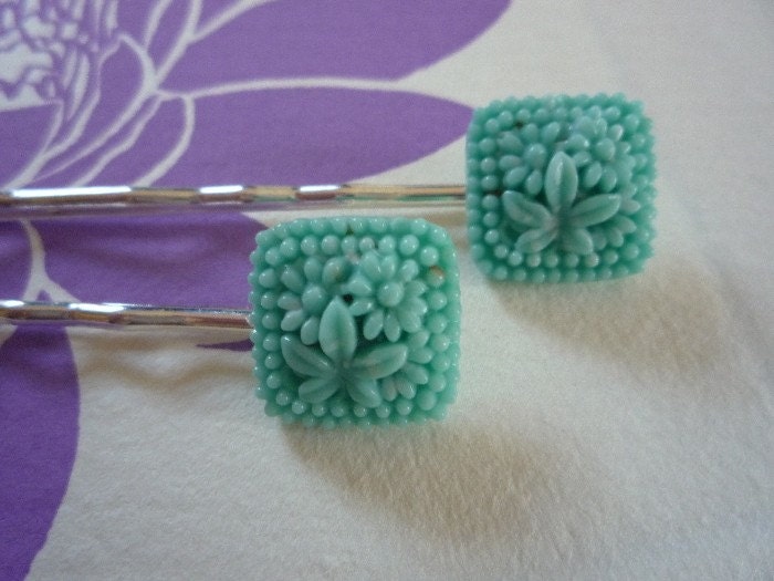 Glass Bobby Pins  Japanese vintage  glass