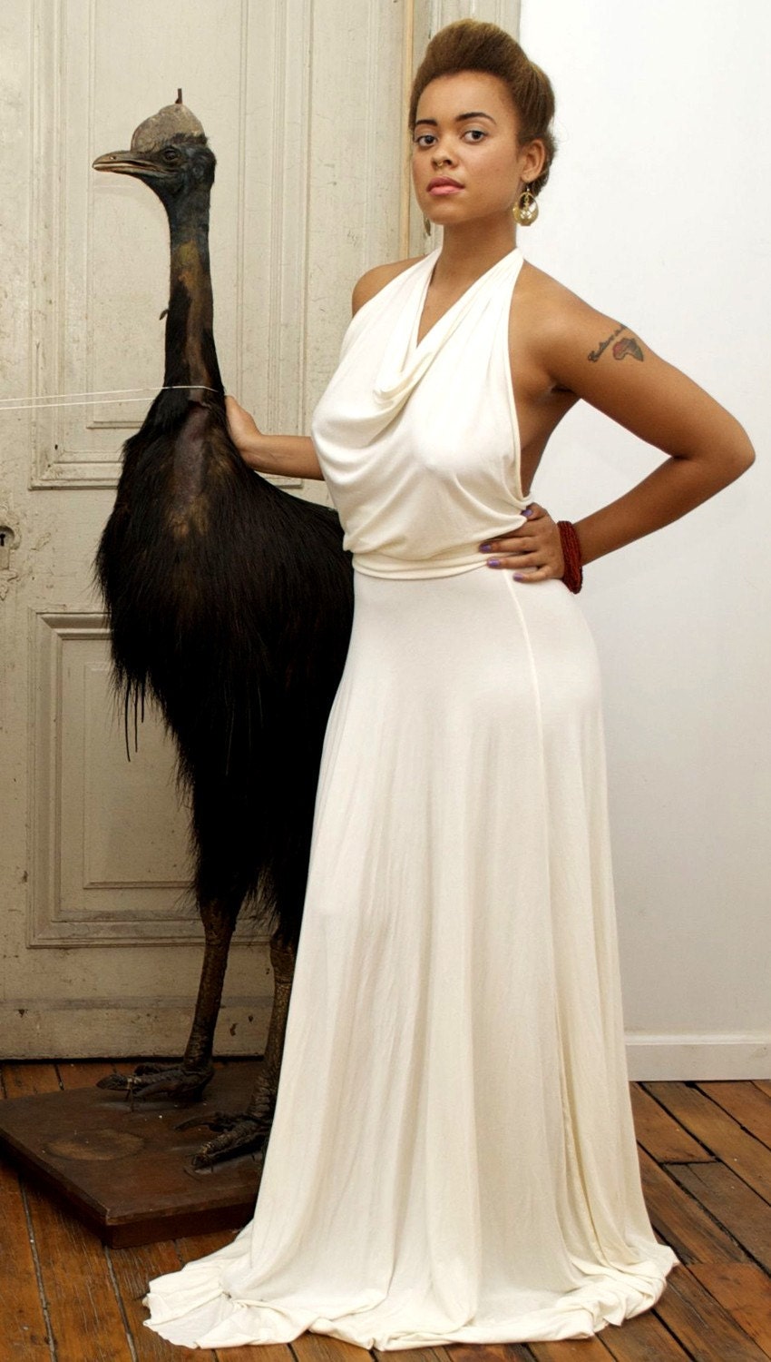 draped cowl dress