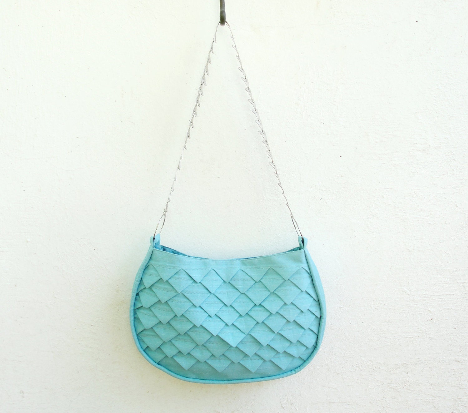 Mermaids Tail Bag - Folded Linen with Metal Strap