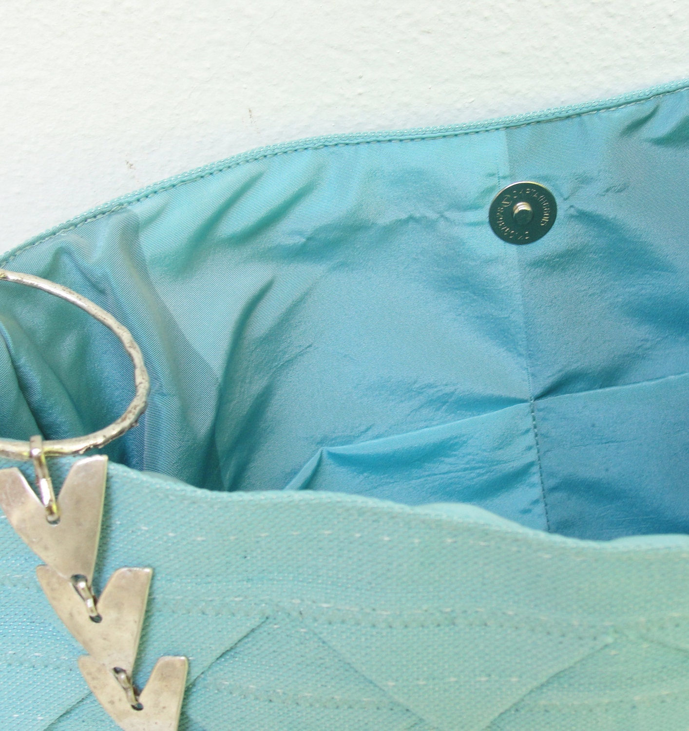 Mermaids Tail Bag - Folded Linen with Metal Strap