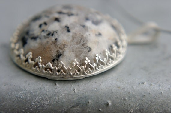 Necklace sterling silver granite