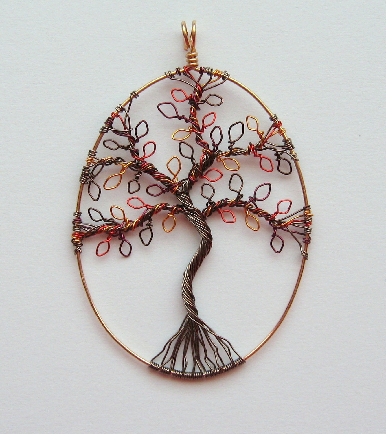Vermont wire-wrapped leafy Tree of Life pendant