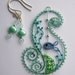 Ocean Wave wire wrapped sea themed pendant with free matching earrings