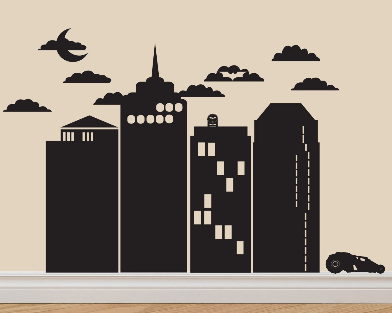 Gotham City Batman Vinyl Decal Sticker Original Graphics by DECOmod Walls