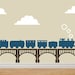 TRAIN and BRIDGE Kit Vinyl Sticker Decals Original Removable Graphics by DECOmod Walls