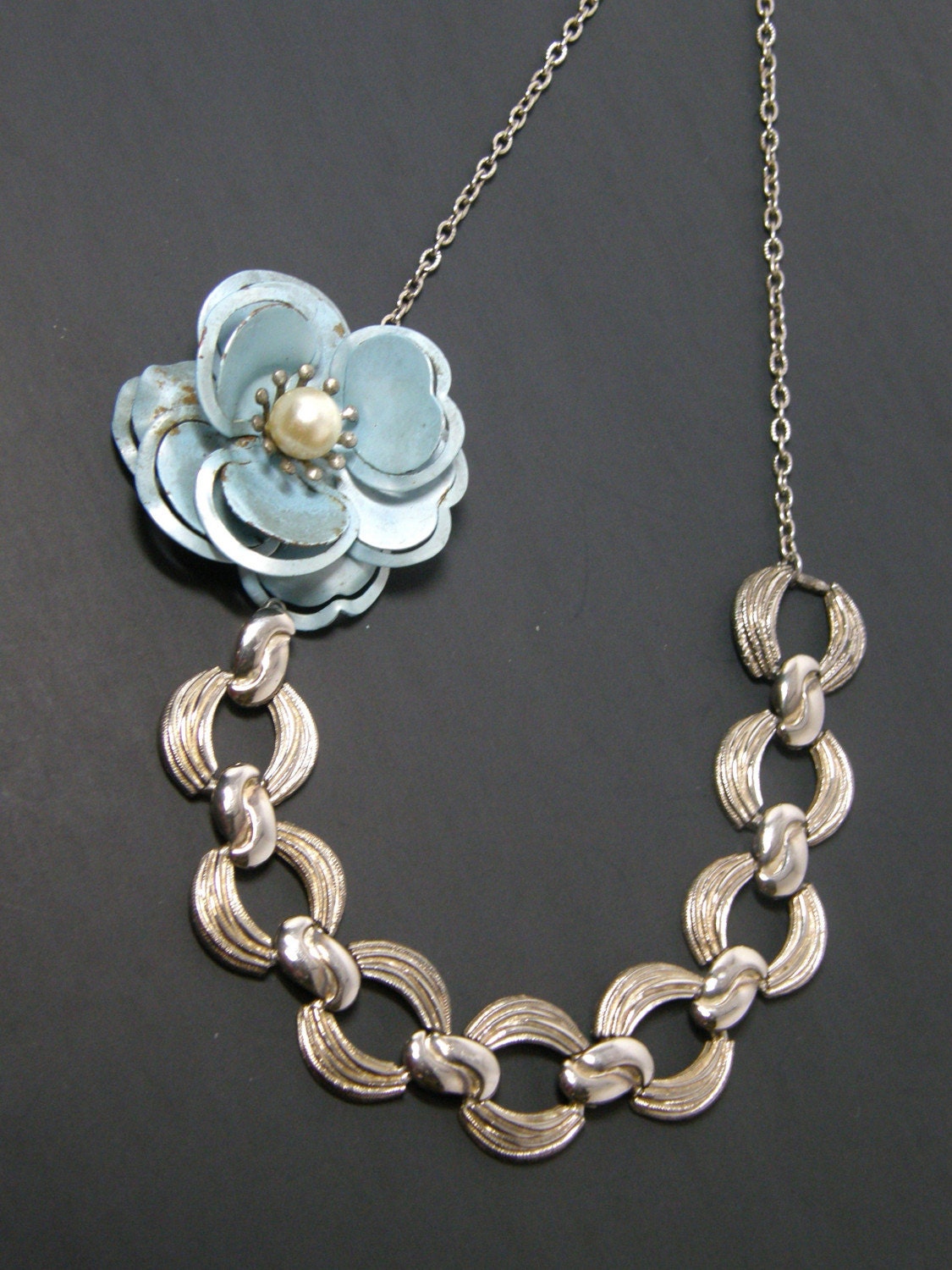 RUSTED BLOOM an Eco Friendly Vintage Recycled Necklace