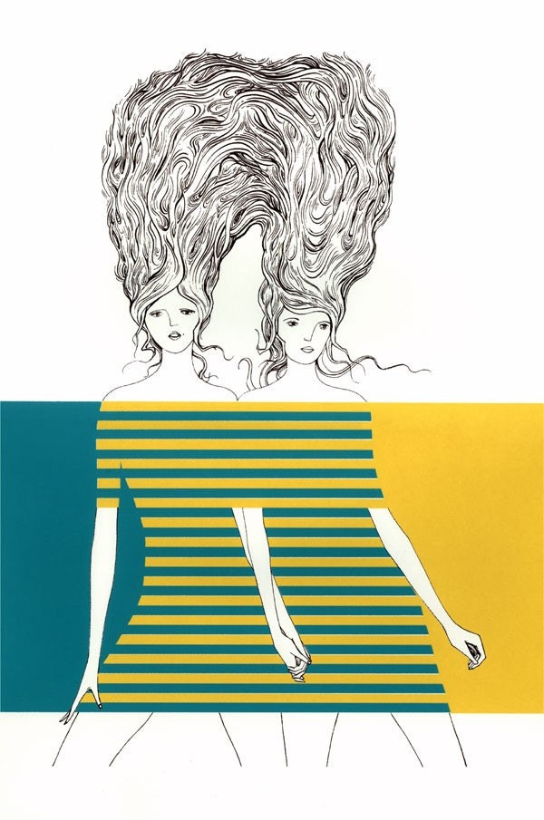 TWINS ENTANGLED Screenprint, Hand-printed, Limited Ed.