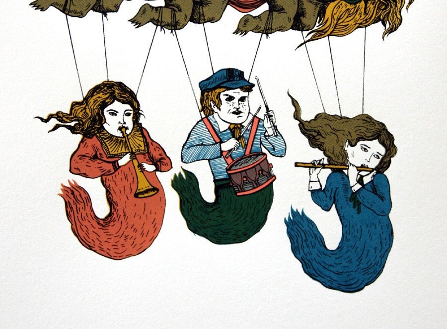 Magical Creature Sky Parade, Screenprint, Limited Ed, hand-printed