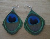 Lot of 6 Natural OR trimmed Peacock Feather Earrings - WEDDING PARTY