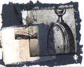 Time for What is Really Important -Etching On Handmade Paper