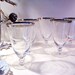 Vintage Silver Rimmed Dorothy Thorpe Glass Goblets Mad Men Style