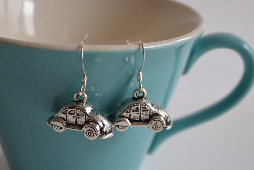 slug bug earrings- silver