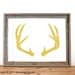 Antler Silhouette Screenprint 12.5 x 19 Pick Your Color