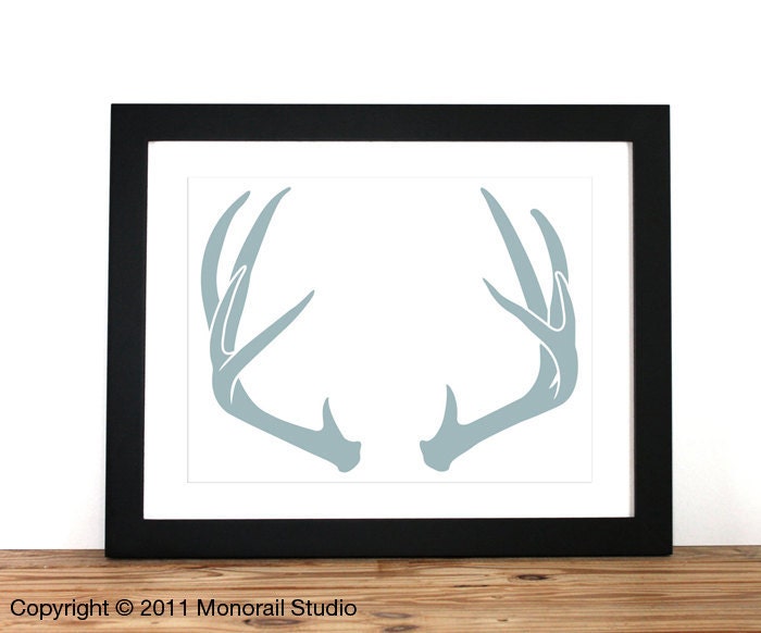 Antler Silhouette Small Screenprint Choose your color