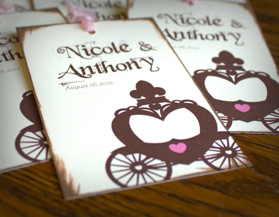 Fairy Tale Carriage Favor Tags Handmade Wedding Gift Shower Fairytale Romance Cinderella