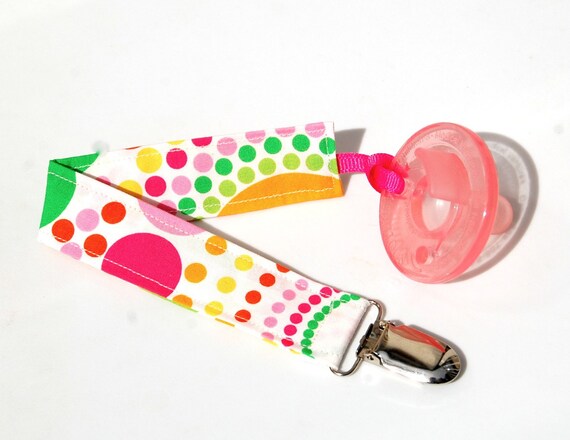 Pacifier Clip for Baby Girl Light Bright Soothie by ThePoshTots