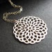 Sterling Silver Necklace, Lace Charm, Filigree Charm, Bridesmaid Necklace - Medallion