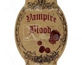 Haunted Halloween Spooky Bottle Labels - 8.5 x 11 inch Printable Digital Collage Sheet -  Bottle Labels