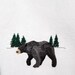 Bear Black Embroidered Cabin Kitchen Towel Woodland Pine Forest Rustic Lodge Home Decor