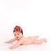 Only a few left...Gorgeous Shabby Chic Buttercream Flower on soft Chocolate Brown wide nylon headband with Extra Large Swarvoski Crystal Center   perfect for newborns infants babies and toddlers