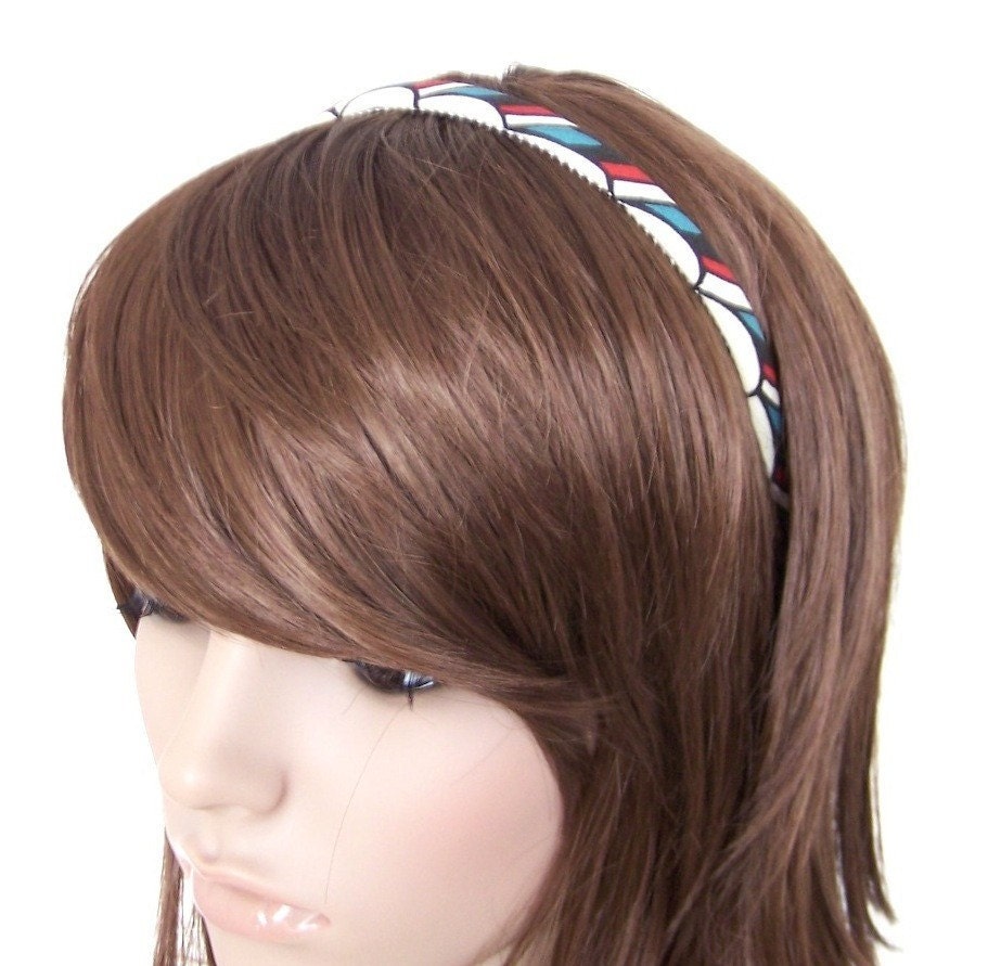 Skinny Koi Headband in Red, Teal, Black and Cream