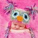 Owl Hat - Baby Owl Hat for Baby- multi- toned Cute and Soft Earflap - Newborn Girl Owl Hat