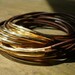 DOUBLE STACK Galveston Leather and Gold Bangles
