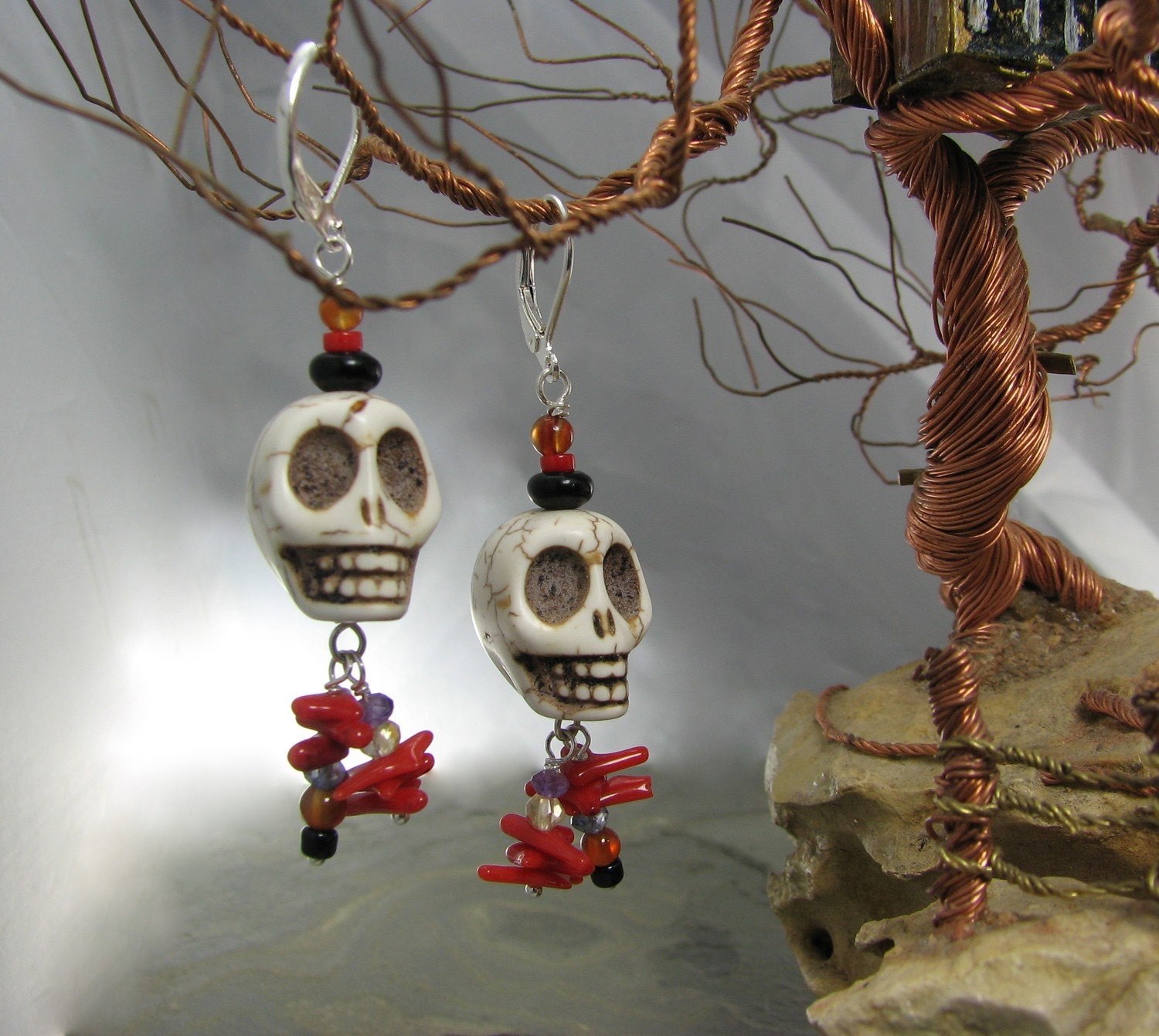 Sugar Skull Earrings for Halloween or Day of the Dead or everyday