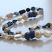 Pearl, Lapis, artisan Lampwork, sterling silver necklace - Azure Seas