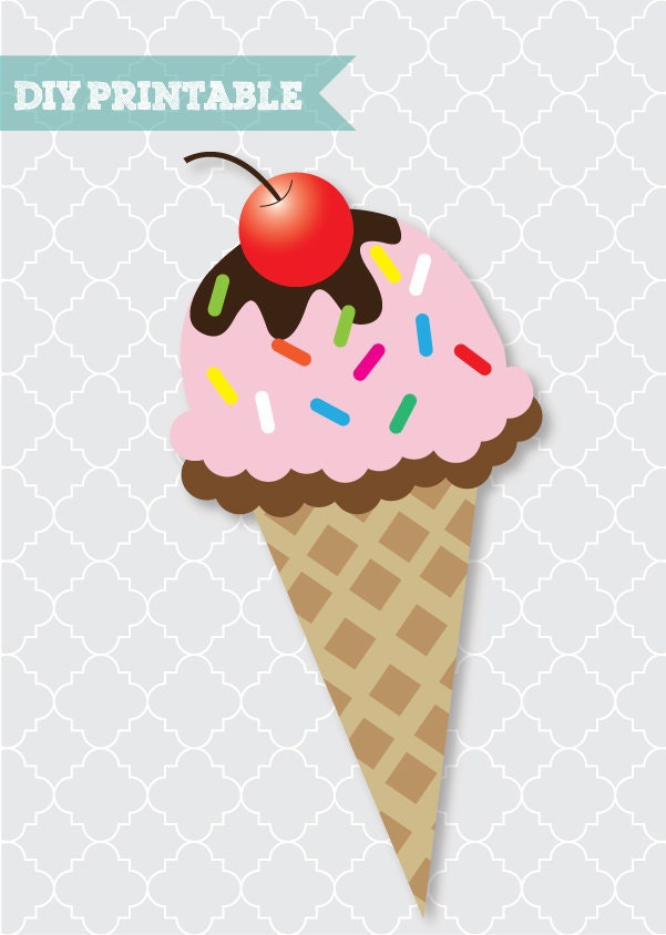 DIY Ice Cream Cone Invitations Il_570xn