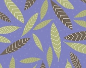 Leaves on Periwinkle from Primitiva by Jane Dixon - Fat Quarter